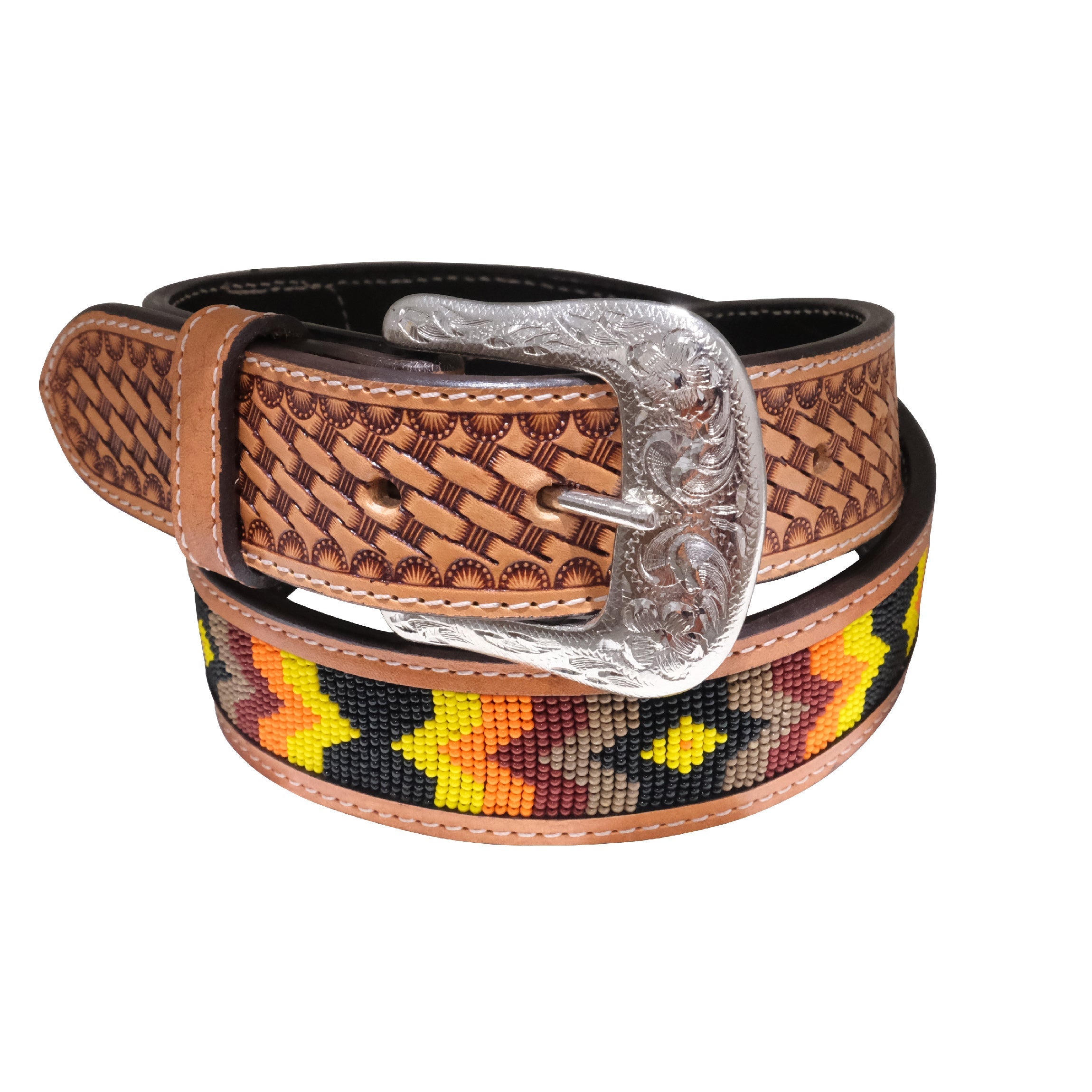 Outback King | Beaded Western Belt | Cockatoo