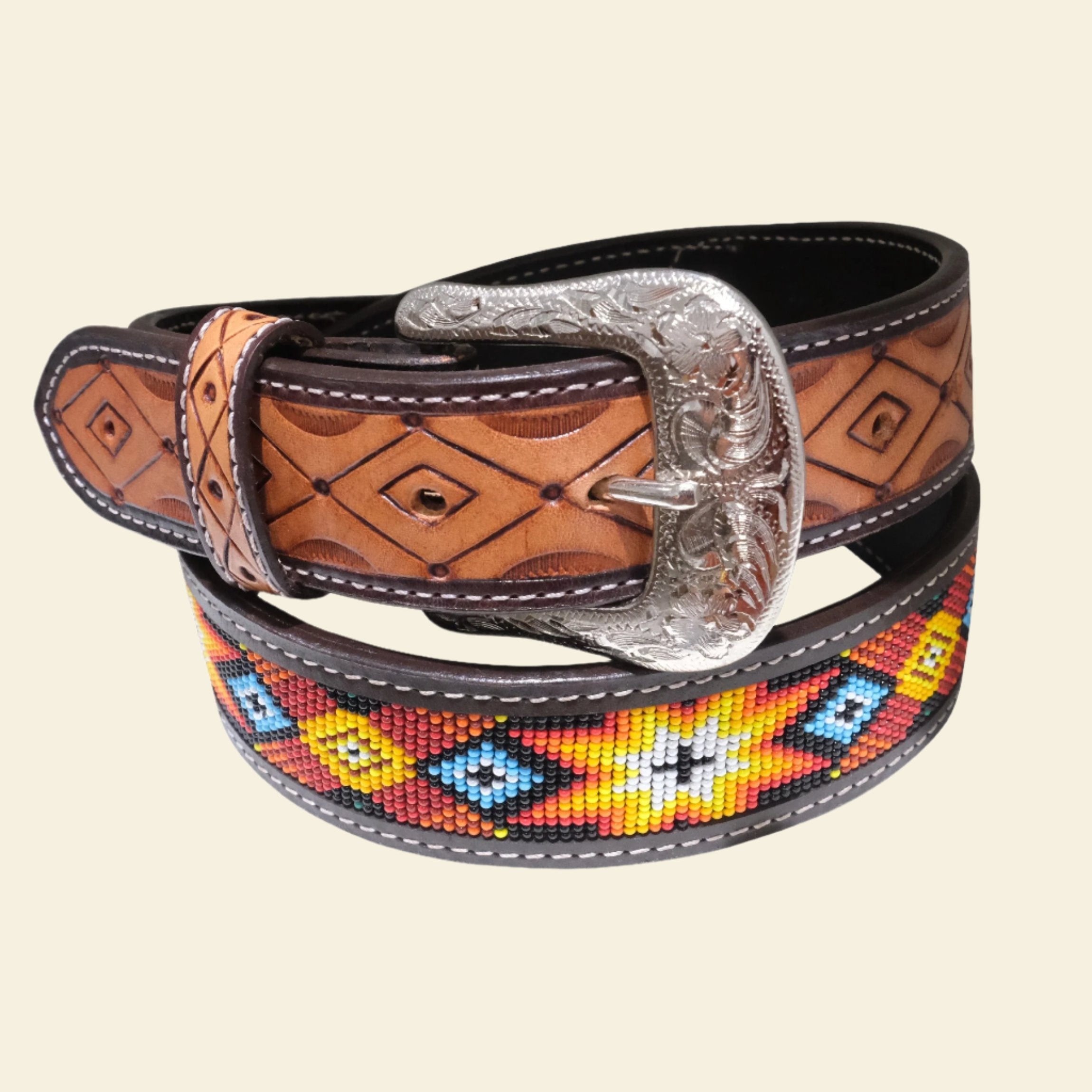 Outback King | Beaded Western Belt | Bright Star