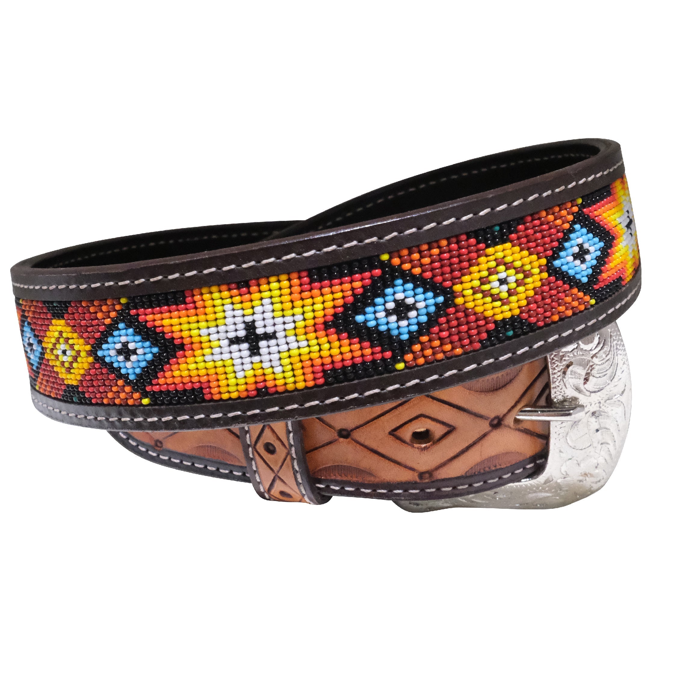 Outback King | Beaded Western Belt | Bright Star