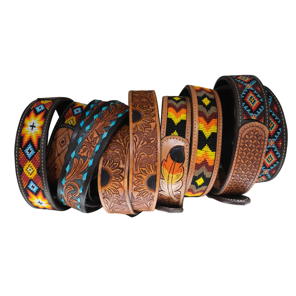 Outback King | Buck Stitch Western Belt | Turquoise