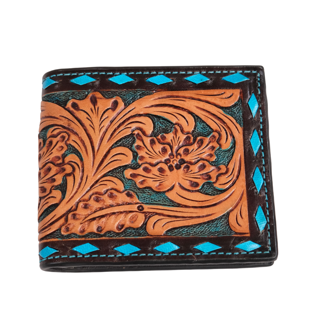 Outback King | Bi-Fold Wallet | Turquoise Buckstitch
