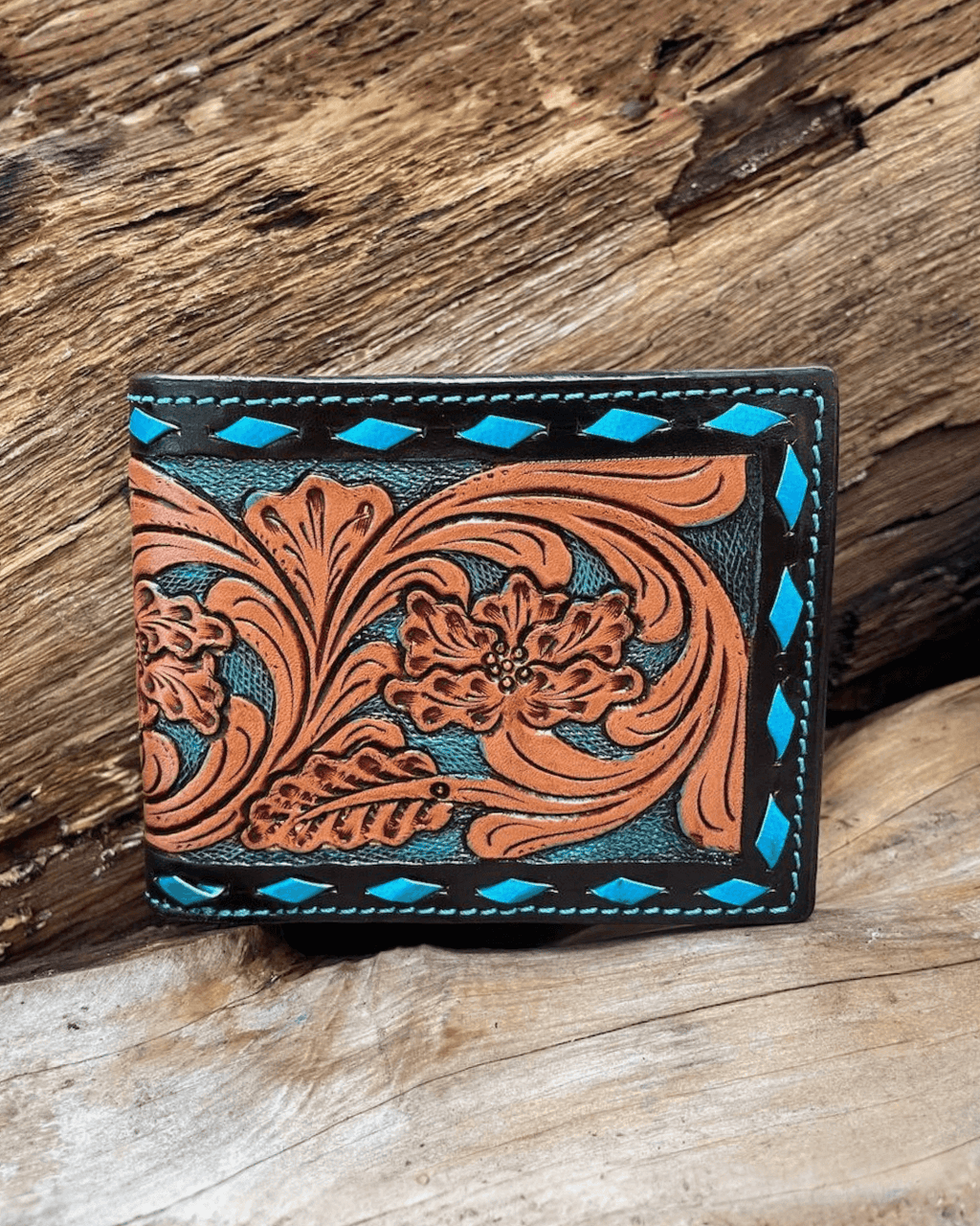 Outback King | Bi-Fold Wallet | Turquoise Buckstitch