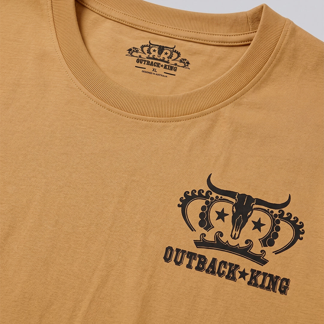 Outback King | Bull Rider | Cowboy Fit T-Shirt | Desert Tan