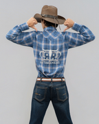 Outback King | Men’s Legend Logo Shirt | Blue/Red Check