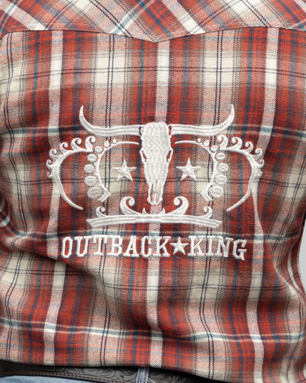 Outback King | Men’s Legend Logo Shirt | Red/Blue Check