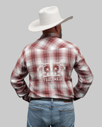Outback King | Men's Legend Logo Shirt | Brown/Blue/Red Check
