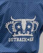 Outback King | Men's Legend Logo Shirt | Blue Yellow Dots