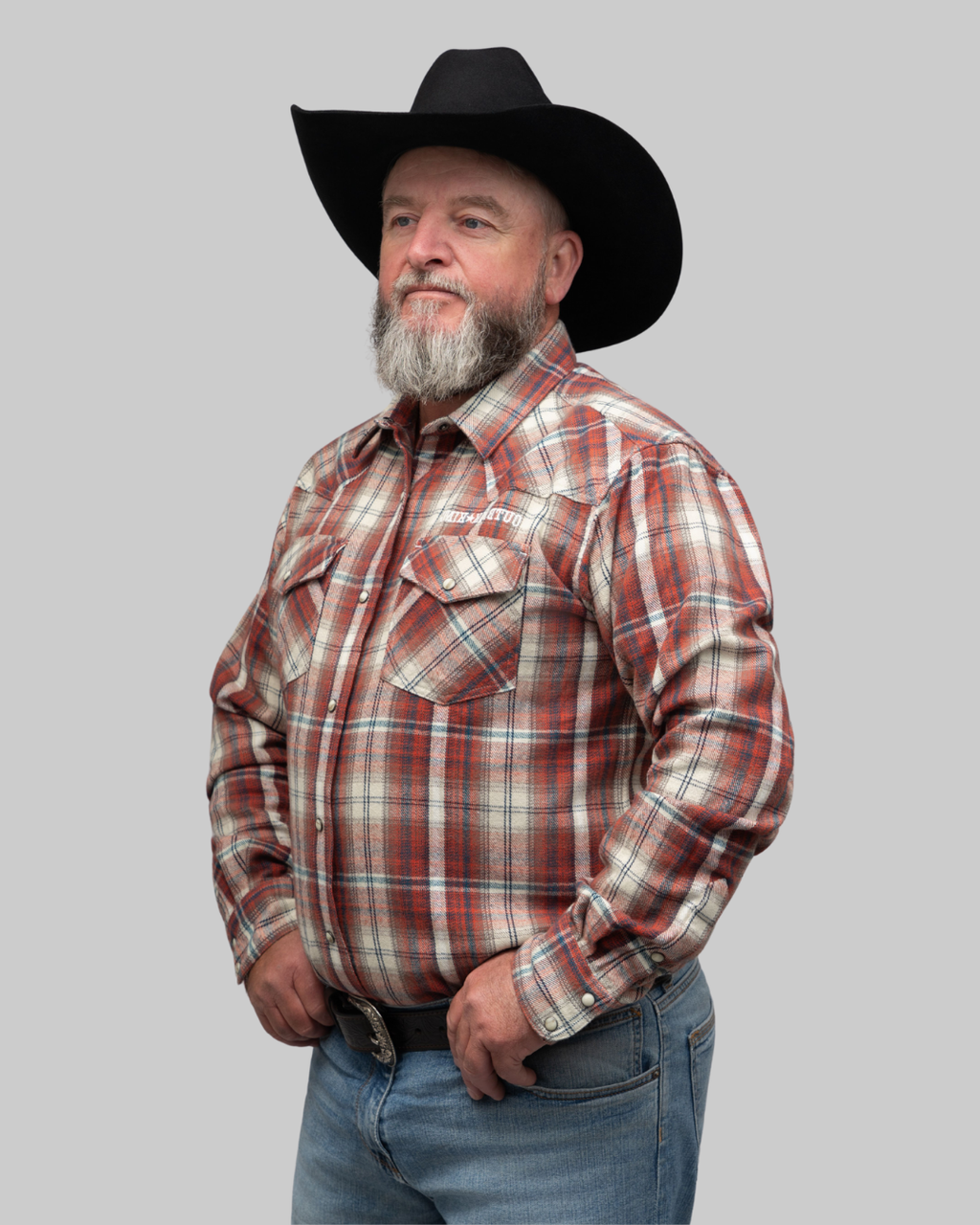 Outback King | Men’s Legend Logo Shirt | Red/Blue Check