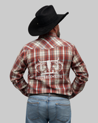 Outback King | Men’s Legend Logo Shirt | Red/Blue Check