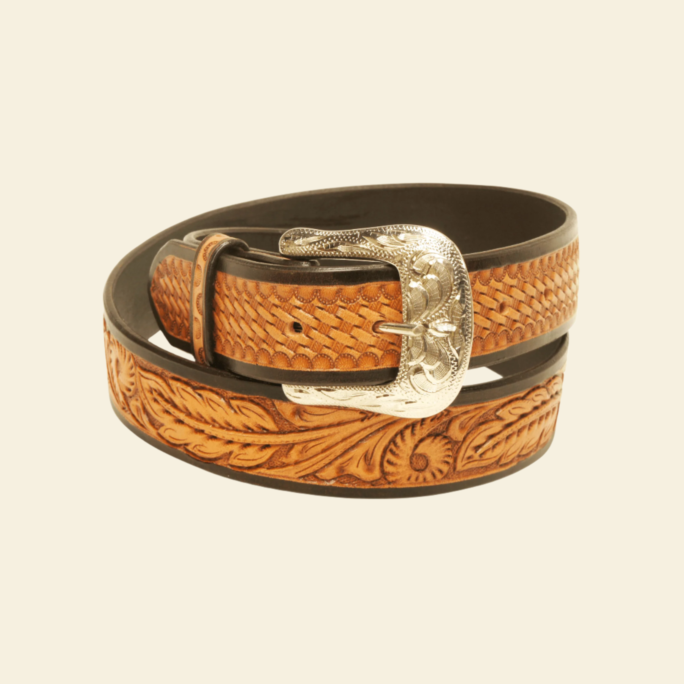Outback King | Premium Western Belt | Leaf Scroll